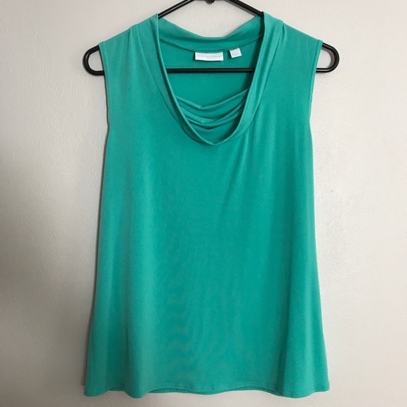 New York & Company Teal Sleeveless Top - Picture 1 of 5